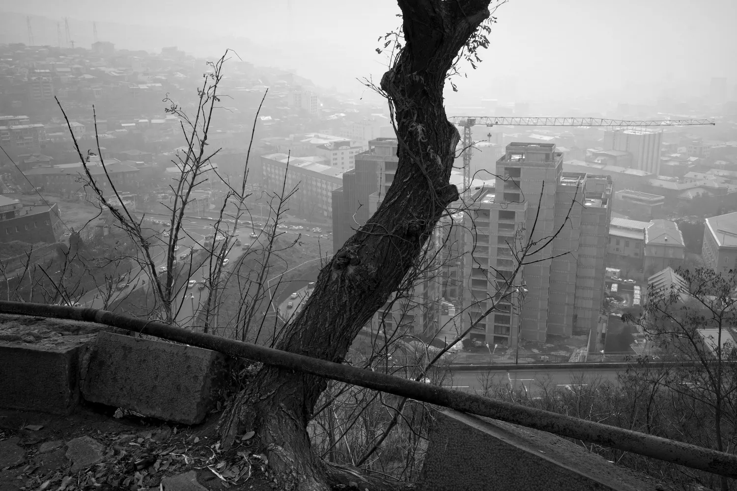 Scene in Victory Park. New buildings are constantly going up in Yerevan these days – Yerevan