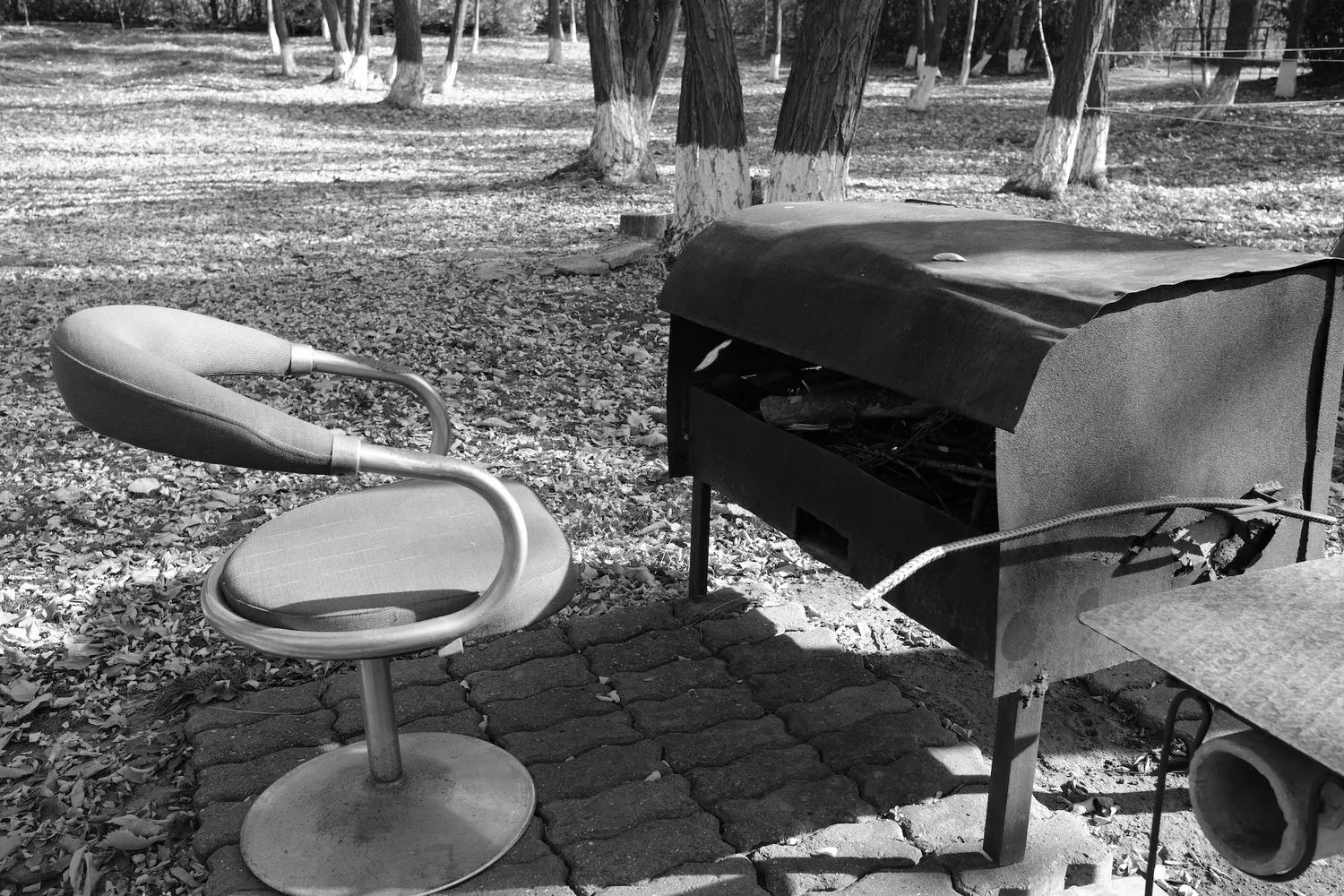 A barbecue site with a nice chair – Yerevan