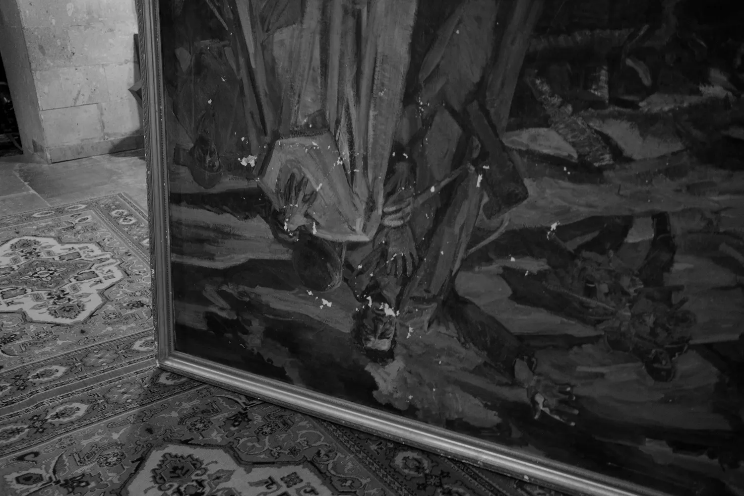 An upside-down painting in Yerevan
