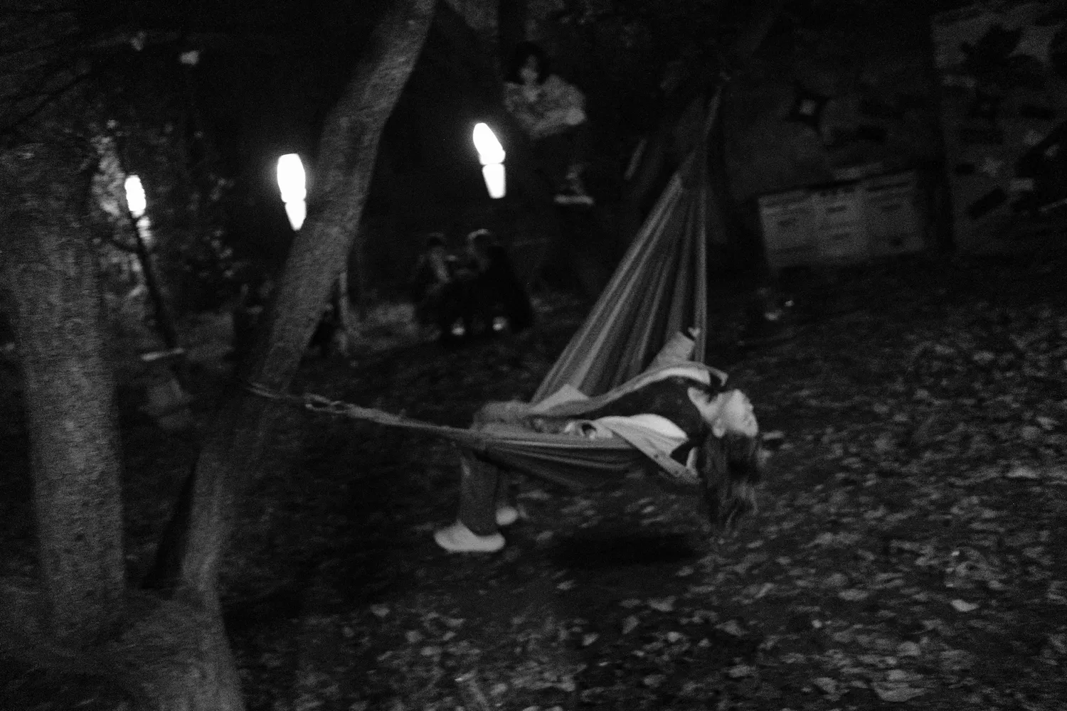 A Russian boy on a hammock